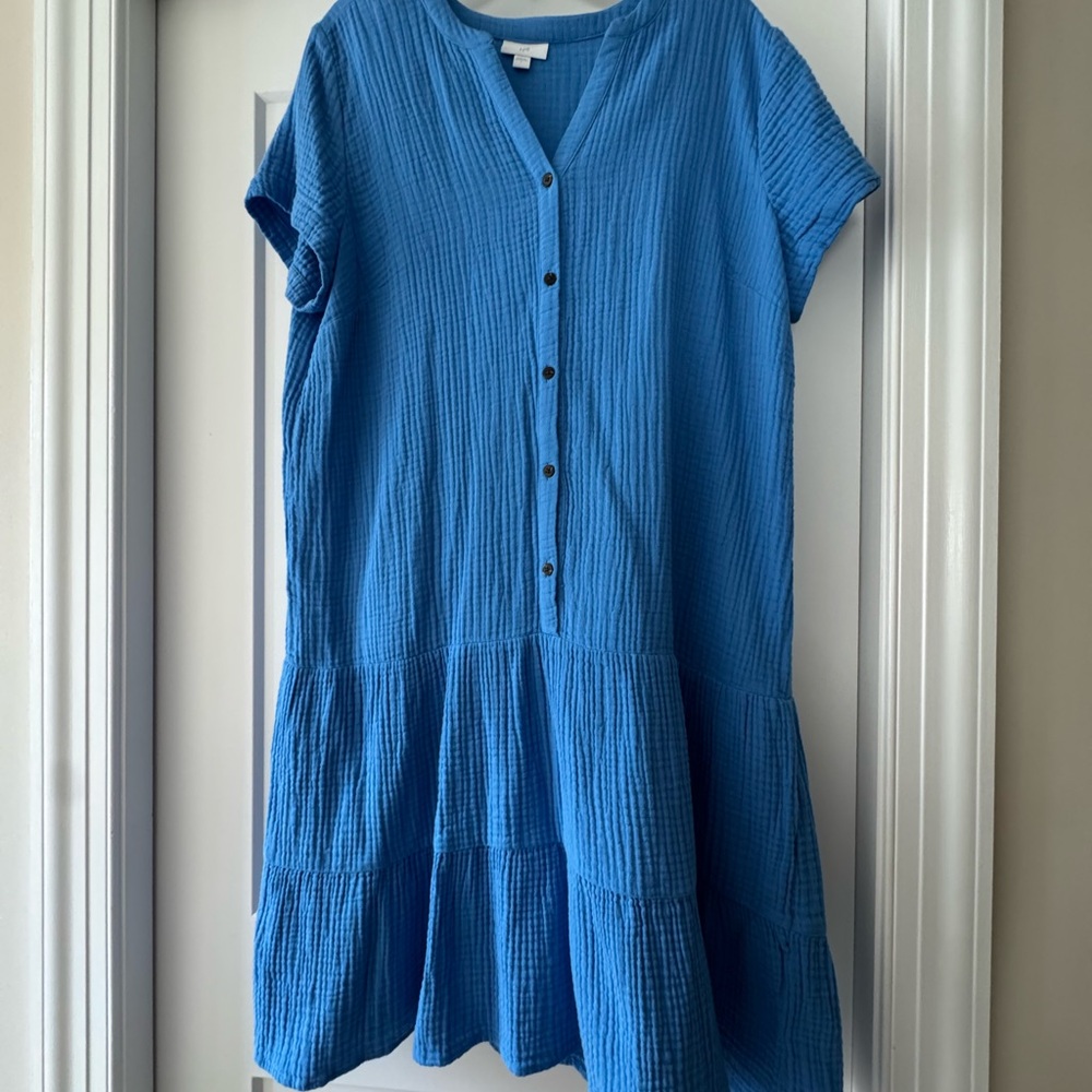J. Jill Blue Button-Down Dress
